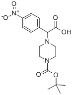 4-[CARBOXY-(4-NITRO-PHENYL)-METHYL]-PIPERAZINE-1-CARBOXYLIC ACID TERT-BUTYL ESTER HYDROCHLORIDE 结构式