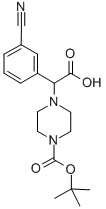 2-(4-BOC-哌嗪基)-Α-(3-氰基-苯基)乙酸 结构式