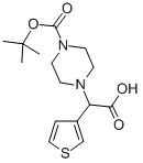 2-(4-BOC-哌嗪基)-2-(3-噻吩基)乙酸 结构式