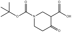 4-氧代-哌啶-1,3-二羧酸叔丁乙酯 结构式