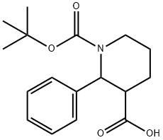 2-苯基哌啶-1,3-二羧酸-1-叔丁酯 结构式