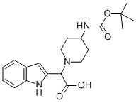 (4-BOC-AMINO-PIPERIDIN-1-YL)-(1H-INDOL-2-YL)-ACETIC ACID 结构式