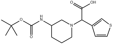 2-(3-BOC-氨基-1-哌啶基)-2-(3-噻吩基)乙酸 结构式