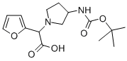 2-(3-BOC-氨基-1-吡咯烷)-2-(2-呋喃基)乙酸 结构式
