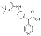 (3-BOC-AMINO-PYRROLIDIN-1-YL)-PYRIDIN-4-YL-ACETIC ACID 结构式