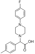 2-(4-氟苯基-1-哌嗪)-2-(4-甲苯基)乙酸 结构式