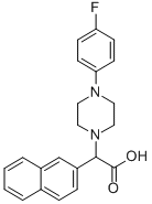 2-(4-氟苯基-1-哌嗪)-2-(2-萘基)乙酸 结构式