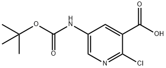 5-叔丁氧羰基氨基-2-氯吡啶-3-羧酸 结构式