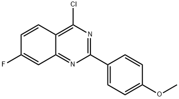 4-氯-7-氟-2-(4-甲氧基苯基)喹唑啉 结构式