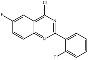 4-氯-6-氟-2-(2-氟-苯基)-喹唑啉 结构式