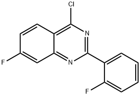 4-氯-7-氟-2-(2-氟苯基)喹唑啉 结构式
