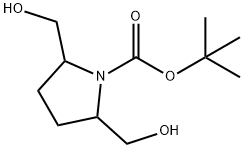 N-BOC-2,5-吡咯烷二甲醇 结构式