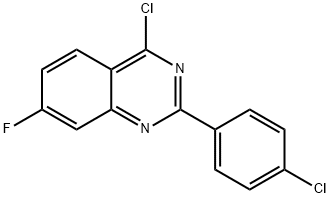 4-CHLORO-2-(4-CHLORO-PHENYL)-7-FLUORO-QUINAZOLINE 结构式