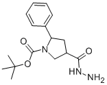 4-HYDRAZINOCARBONYL-2-PHENYL-PYRROLIDINE-1-CARBOXYLIC ACID TERT-BUTYL ESTER 结构式