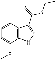 7-甲氧基-1H-吲唑-3羧酸乙酯 结构式