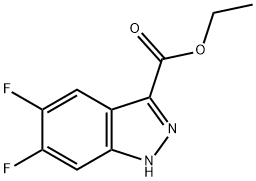 5,6-二氟-1H-吲唑-3-羧酸乙酯 结构式
