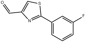 2-(3-FLUORO-PHENYL)-THIAZOLE-4-CARBALDEHYDE 结构式