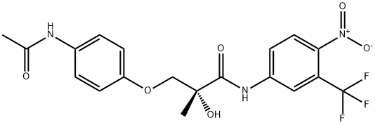 R-3-(4-乙酰氨基苯氧基)-2-羟基-2-甲基-N-(4-硝基-3-三氟甲基苯基)丙酰胺 结构式