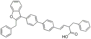 Benzenepropanoic acid, a-[2-[4'-[2-(phenylMethyl)-3-benzofuranyl][1,1'-biphenyl]-4-yl]ethenyl]- 结构式