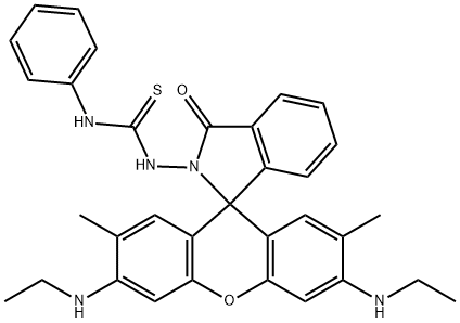 1-(3',6'-双(乙基氨基)-2',7'-二甲基-3-氧代螺[异吲哚啉-1,9'-氧杂蒽]-2-基)-3-苯基硫脲 结构式