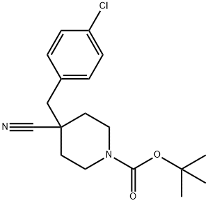 1-BOC-4-CYANO-4-(4-CHLOROBENZYL)-PIPERIDINE 结构式