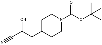 4-(2-氰基-2-羟乙基)哌啶-1-甲酸叔丁酯 结构式