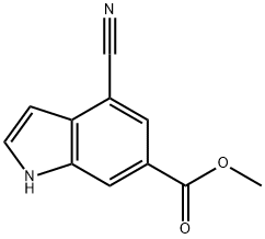 4-氰基-1H-吲哚-6-甲酸甲酯 结构式