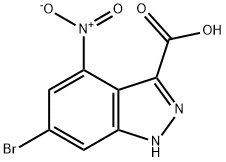 6-溴-4-硝基-1H-吲唑-3-甲酸 结构式