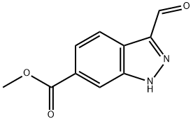 3-甲酰基-1氢-吲唑-6-甲酸甲酯 结构式