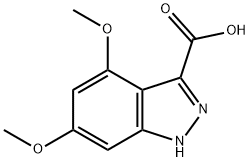 4,6-二甲氧基-1H-1H-吲唑-3-羧酸 结构式