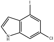 1H-Indole, 6-chloro-4-iodo- 结构式