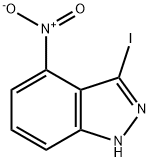 3-碘-4-硝基-1H-吲唑 结构式