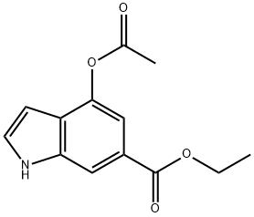 4-乙酰氧基-1H-吲哚-6-羧酸乙酯 结构式