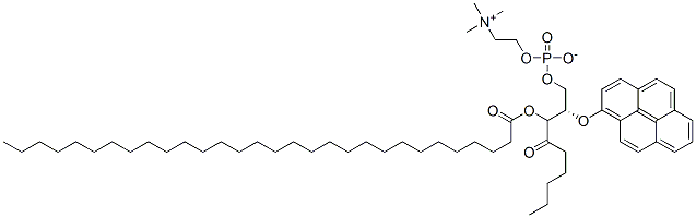 trimethyl-[2-[oxido-(4-oxo-2-pyren-1-yloxy-3-triacontanoyloxy-nonoxy)p hosphoryl]oxyethyl]azanium 结构式