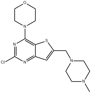 4-(2-Chloro-6-((4-Methylpiperazin-1-yl)Methyl)thieno[3,2-d]pyriMidin-4-yl)Morpholine 结构式