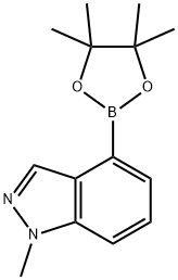1-METHYL-1H-INDAZOLE-4-BORONIC ACID PINACOL ESTER 结构式