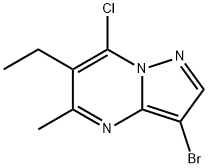 3-溴-7-氯-6-乙基-5-甲基吡唑并[1,5-A]嘧啶 结构式