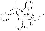 (Z)-DIMETHYL 1-BUTYL-3-ISOPROPYL-2'-(PHENYLIMINO)-1,3-DIHYDRO-2'H-SPIRO[BENZO[D]IMIDAZOLE-2,3'-THIOPHENE]-4',5'-DICARBOXYLATE 结构式
