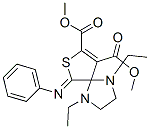 (Z)-(DIMETHYL 1,4-DIETHYL-6-PHENYLIMINO)-7-THIA-1,4-DIAZASPIRO[4.4]NON-8-ENE-8,9-DICARBOXYLATE 结构式