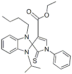 ETHYL 1-BUTYL-3-ISOPROPYL-1'-PHENYL-2'-THIOXO-1,1',2',3-TETRAHYDROSPIRO[BENZO[D]IMIDAZOLE-2,3'-PYRROLE]-4'-CARBOXYLATE 结构式