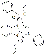ETHYL 1-BENZYL-3-BUTYL-1'-PHENYL-2'-THIOXO-1,1',2',3-TETRAHYDROSPIRO[BENZO[D]IMIDAZOLE-2,3'-PYRROLE]-4'-CARBOXYLATE 结构式
