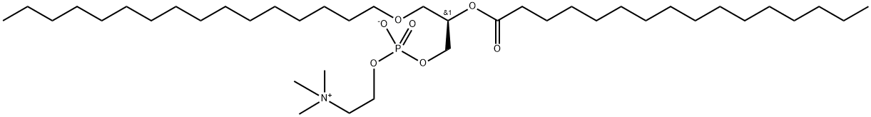 1-hexadecyl-2-palmitoyl-sn-glycero-3-phosphocholine 结构式