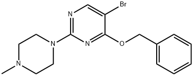 4-苄氧基-5-溴-2-(4-甲基-1-哌嗪)嘧啶 结构式