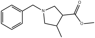 1-苄基-4-甲基吡咯烷-3-甲酸甲酯 结构式