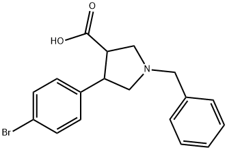 1-BENZYL-4-(4-BROMO-PHENYL)-PYRROLIDINE-3-CARBOXYLIC ACID HYDROCHLORIDE 结构式