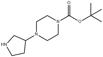 4-(吡咯烷-3-基)哌嗪-1-羧酸叔丁酯 结构式