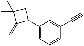 1-(3-乙炔基苯基)-3,3-二甲基氮杂环丁烷-2-酮 结构式