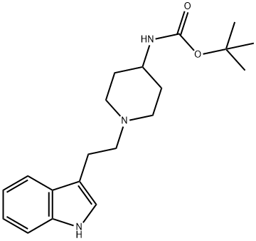 1-N-(3'-吲哚)乙基-4-BOC-氨基哌啶 结构式