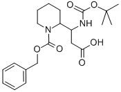 BETA-[[叔丁氧羰基]氨基]-1-[(苯基甲氧基)羰基]-2-哌啶丙酸 结构式
