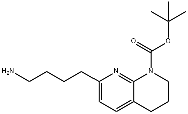 8-N-叔丁氧羰基-5,6,7,8-四氢-1,8-萘啶-2-丁胺 结构式